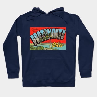 Greetings from Portsmouth Ohio, Vintage Large Letter Postcard Hoodie